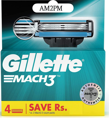 Gillette Mach3 4n Cartridge set of 4(Pack of 4)