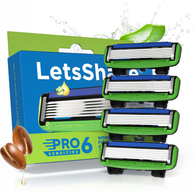 LetsShave Pro 6 Sensitive Refills/Cartridges (Pack of 4)(Pack of 4)