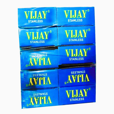 Radha VIJJAY STAINLESS 500 BLADES (EACH PACKET CONTAIN 50 BLADES) ((Pack of 10)