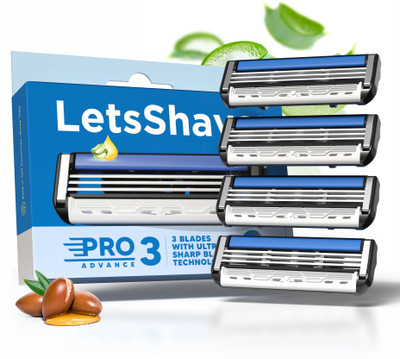 LetsShave Pro 3 Shaving Blades pack of 4 Blades(Pack of 4)