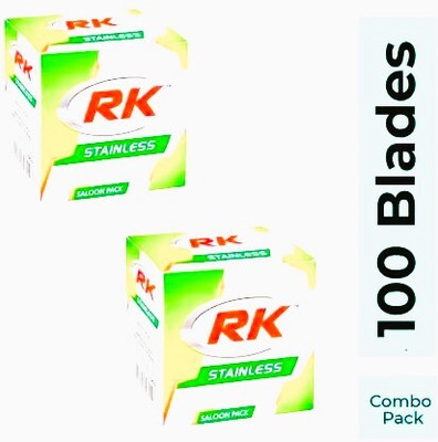 RK Stainless SALOON PACK 100 BLADES (EACH PACKET CONTAIN 50 BLADES)R(Pack of 2)