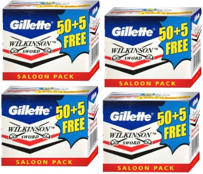 Gillette Blades WILKINSON SWORD SALOON PACK STAINLESS STEEL CLOSE SHAVE 220N BLADES(Pack of 4)