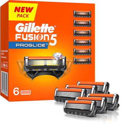 Gillette Fusion Proglide Shaving Blades for Men(Pack of 6)