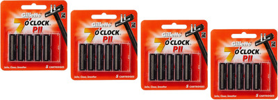 GILLETTE 7 ‘O’ Clock PII Cartridge (Blades) -Combo Pack 5 X 4 = 20 (Pack of 4)