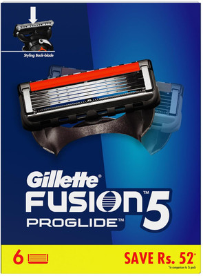 Gillette Fusion Proglide Blades for men 6 count for Perfect Shave and Perfect Beard Shape