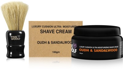 Pink Woolf Superior Ultra-Slick Shaving Cream & Boar Shaving Brush Shaving Kit for Men(2 Items in the set)