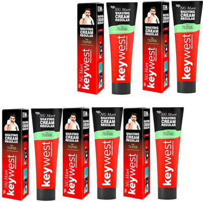 NG MART KEYWEST SHAVING CREAM FOR PERFACT CLEAN & MOISTURE SKIN PACK OF - 120g x 5(600 g)