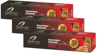 Smartway Shaving Cream - Pack Of 3 (30gm)(90 g)