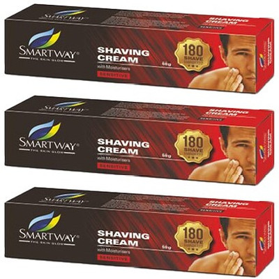 Smartway Shaving With Moisturisers Cream - Pack Of 3(60 g)