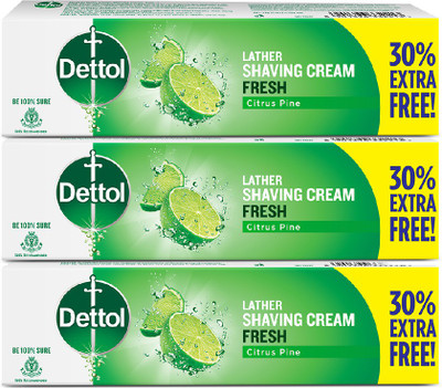 Dettol Fresh Lather Shaving Cream for Men, Citrus Pine, Smooth Shave, Moisturize Skin(180 g)