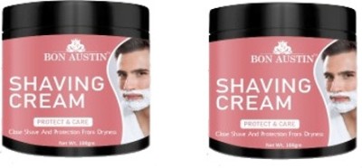 Bon Austin Shaving Cream for Men for Smooth Shave Pack of 2 of 100 grams(200 g)