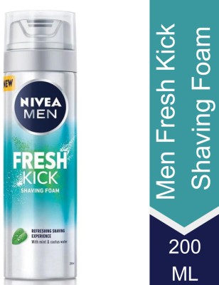 NIVEA Men Fresh & Kick Shaving Foam with Mint & Cactus Water(200 ml)