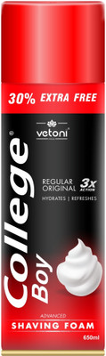 VETONI COLLEGE BOY SHAVING FOAM REGULAR SKIN TYPE FOR MEN (PACK OF 1)650ML(650 g)