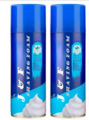 J & F Shaving Foam 400GM All Type Skin (Pack of 2)(400 ml)