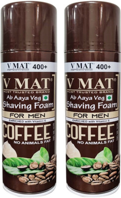 v mat Coffee Shaving Foam - Pack of 2(400 g)