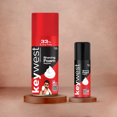Keywest Pre Regular Shaving Foam for Men 385+50gm | Detoxifies Skin With Aloe Vera(435 g)