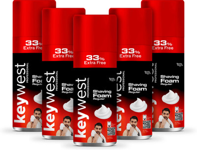 Keywest Professional Pre Shaving Foam for Men (Pack of 5)(385 g)