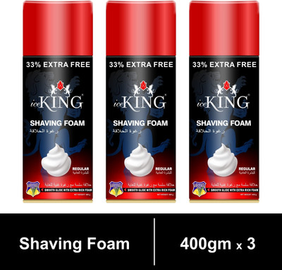 VETONI Ice King No.1 Regular skin type shaving foam for smooth shave(Pack of 3)|1200gm|(1200 g)