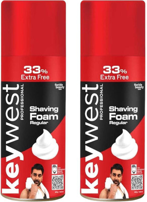 NG MART KEY WEST REGULAR SHVING FOAM FOR PERFACT SHAVES & GLOW SKIN PACK OF - 500g x 2(1000 g)