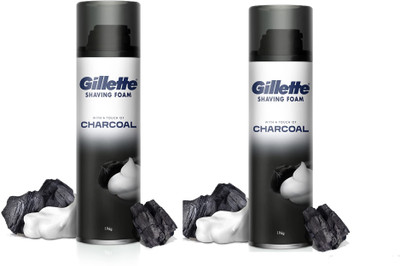 Gillette Shave foam with a touch of Charcoal 196 gm (2pcs)(196 ml)