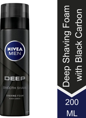 NIVEA Men Deep Smooth Shaving Foam with Black Carbon(200 ml)