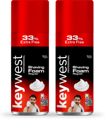 Keywest Professional Pre Shaving Foam for Men (Pack of 2)(385 g)