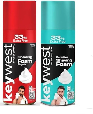 Keywest Best Regular & Sensitive Shaving Foam for Men Pack of 2(2 ml)