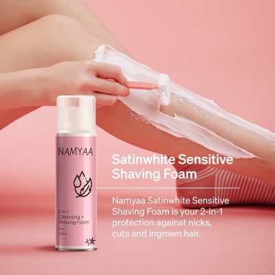 Namyaa Satinwhite Ultra Sensitive 2in1 Shaving Foam For Women |Shaving & Cleansing Foam(200 ml)