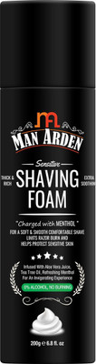 Man Arden Shaving Foam For Sensitive Skin - Charged with Menthol, Aloevera and Tea Tree(200 g)
