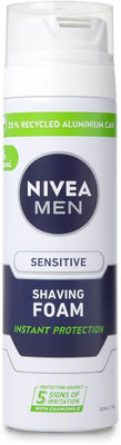 NIVEA For Men Shave Foam Sensitive Instant Protection 200ml MADE IN GERMANY(200 ml)