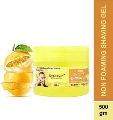 shuraim essentials Lemon Shaving Gel Non Foaming Clear Cut Professional(500 g)