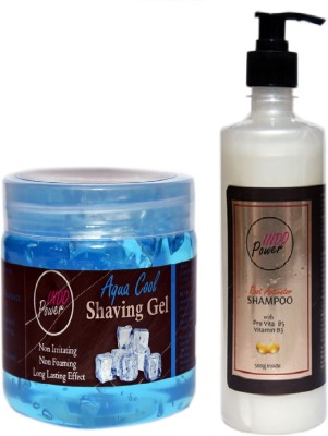 INDOPOWER ZhH 266-AQUA COOL SHAVING GEL 200g. + ROOT ACTIVATOR SHAMPOO 500g.(2 Items in the set)