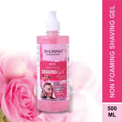 shuraim essentials Rose Shaving Gel Non Foaming Clear Cut(500 ml)