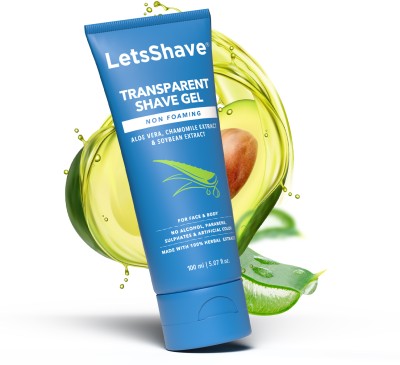 LetsShave Non Foaming Transparent Shave Gel 100ml Invisible Shaving Gel for Men and Women(100 ml)