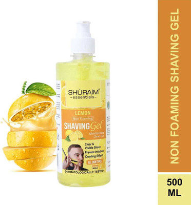 shuraim essentials Lemon Shaving Gel Non Foaming Clear Cut Professional(500 ml)