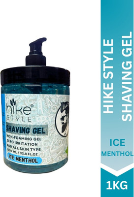 HIKE STYLES Shaving Gel 1Kg , Non Foaming Shaving Gel With Pump 1000ml (MENTHOL)(1000 ml)