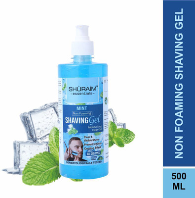 shuraim essentials Mint Shaving Gel Non Foaming Clear Cut Professional(500 ml)