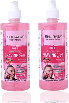 shuraim essentials Rose Shaving Gel Non Foaming Clear Cut(1000 ml)