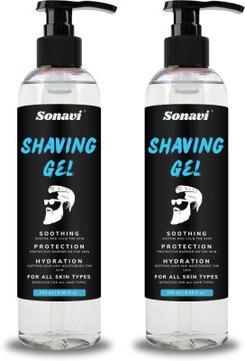 Sonavi Shaving Gel Non Foaming Clear Cut Professional 250ML Pack Of 2(500 ml)