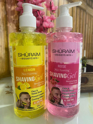 shuraim essentials Lemon/Rose Combo Shaving Gel Non Foaming Clear Cut Professional(1000 ml)