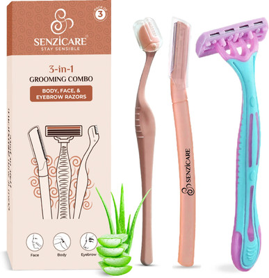 Senzicare Razors Combo (Face Razor + Eyebrow Razor + Body Razor), Women(Pack of 3)