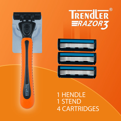 TRENDLER Manual Razor for Men with styling back blade 4 CARTRIDGE, Men & Women