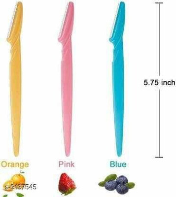 ELRINZA NEW Eyebrow Facial Hair Remover , Neck, Upper Lips as well as Unnecessary Hairs Elsewhere Shaping Trimmer Shaper Shaver Razor Tool. stainless steel eyebrow knife / eyebrow trimmer ( Set of 3 Pcs ) (Pack of 2 ), Men & Women(Pack of 3)