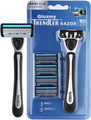 Glozmy Trendler Shaving Razor for Men (Handle + 5 Cartridges), Men ...