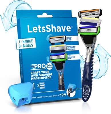 LetsShave Shaving Razor Trial Pack, Men(Pack of 3)