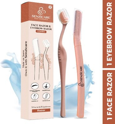 Senzicare Reusable Face & Eyebrow Razor Combo Pack | Instant & Painless Hair Removal, Women(Pack of 2)
