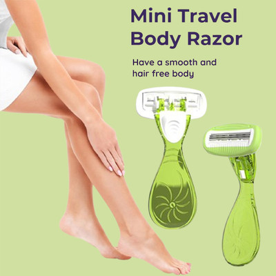 TRENDLER 3 Blade Mini Travel Cartridge Hair Removal Razor for Women with Aloe Vera, Women