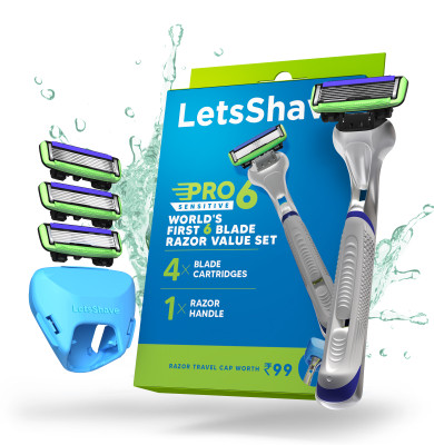 LetsShave Pro 6 Sensitive Value Set, Men(Pack of 3)