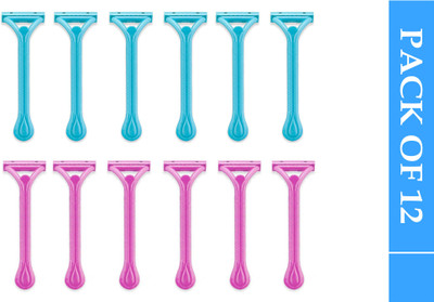 Glowrx Disposable Shaving Razor For Men And Women Travel Body Hair Removal(MULTICOLOUR), Men & Women(Pack of 12)