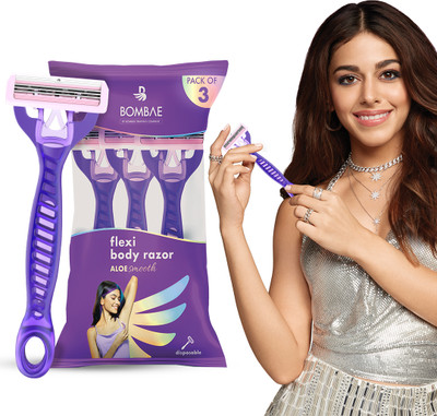 Bombae Flexi Body Razors for Women - 3 | Hair Remover for Arms, Underarms, Bikini, Legs, Women(Pack of 3)